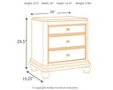 Ashley Coralayne Three Drawer Night Stand - Silver