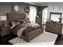 Ashley Johnelle King Panel Bed - Gray w/o Slats w/o Foundation