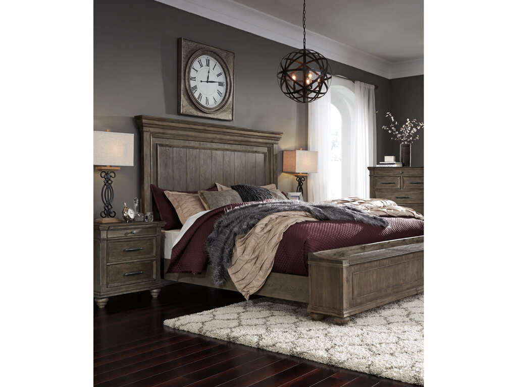 Ashley Johnelle King Panel Bed - Gray w/o Slats w/o Foundation