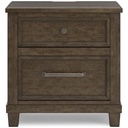 Ashley Hillcott Two Drawer Night Stand - Dark Brown