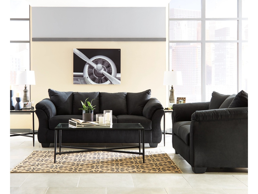 Ashley Darcy Sofa & Loveseat - Black Fabric Set
