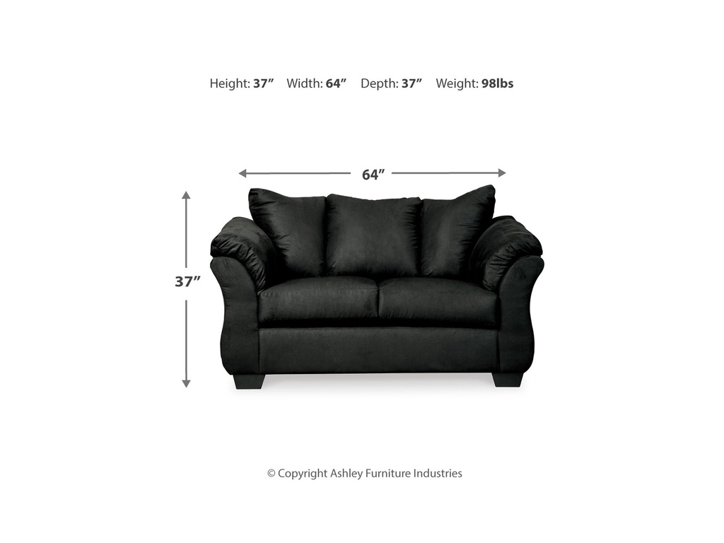 Ashley Darcy Sofa & Loveseat - Black Fabric Set
