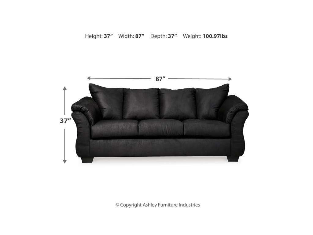 Ashley Darcy Sofa & Loveseat - Black Fabric Set