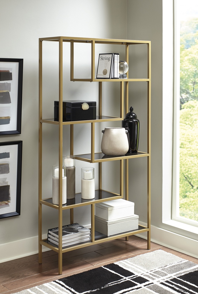 Ashley Frankwell Bookcase - Gold Finish