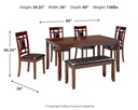 Ashley Bennox Dining Room Table Set (6/CN) - Brown