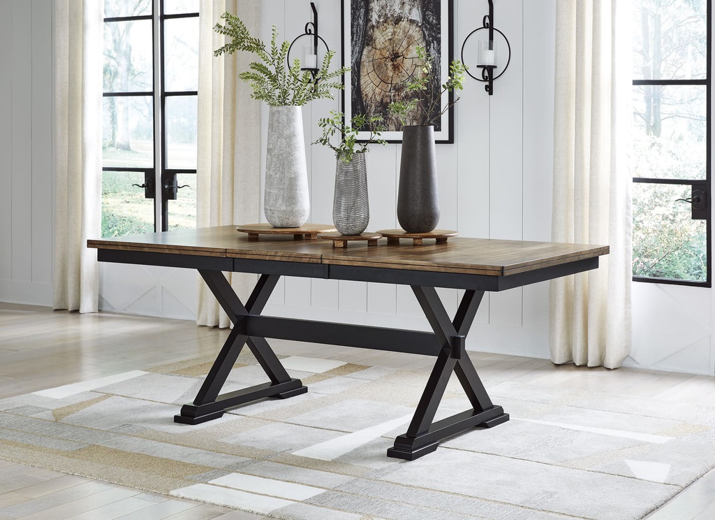 Ashley Wildenauer - Rectangular Dining Room Ext Table - Black/Brown