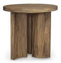 Ashley Austanny Round End Table - Warm Brown