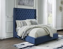Ashley Coralayne Upholstered Queen Bed - Blue with Foundation M98