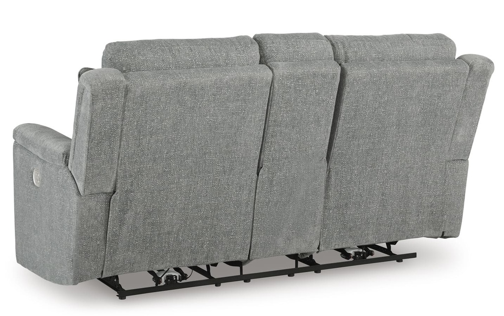 Ashley Overflow Next-Gen Nuvella™ Performance Fabric Dual Power Reclining Loveseat with Console