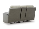Ashley Stately Check Dual Power Reclining Loveseat with Console