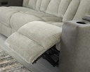 Ashley Stately Check Dual Power Reclining Sofa
