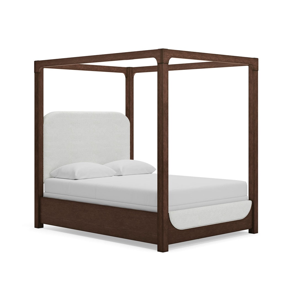Ashley Breckington Queen Next-Gen Nuvella™ Performance Fabric Canopy Bed - Dark Brown