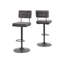 Ashley Strumford Bar Height Bar Stool with Seat and Back - Gray/Black