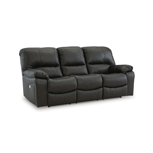 [U4383487] Ashley Leesworth Leather Power Reclining Sofa - Storm
