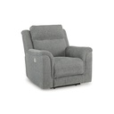 Ashley Overflow Power Recliner/ADJ Headrest - Steel