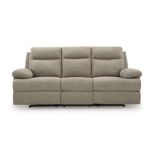 [9140589] Ashley Tarrant Manual Reclining Sofa with Drop Down Table - Mocha