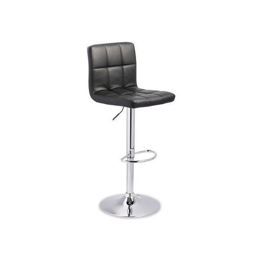 [D120-130] Ashley Bellatier Adjustable Height Bar Stool with Tufted Back - Black/Chrome Finish