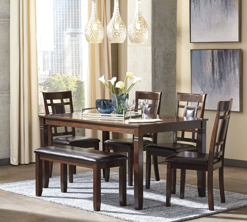 Ashley Bennox Dining Room Table Set (6/CN) - Brown