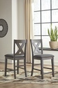 Ashley Caitbrook Upholstered Barstool (2/CN) - Gray
