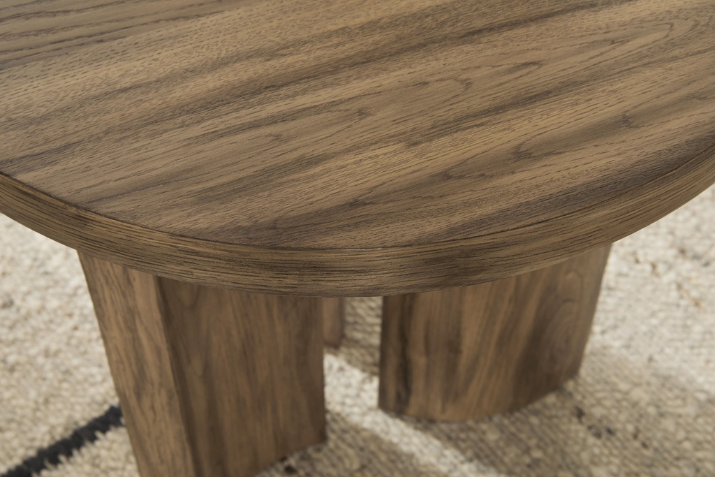 Ashley Austanny Round End Table - Warm Brown
