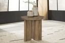Ashley Austanny Round End Table - Warm Brown