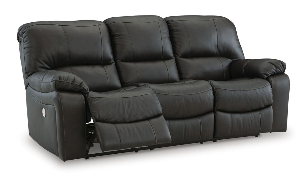 Ashley Leesworth Leather Power Reclining Sofa - Storm
