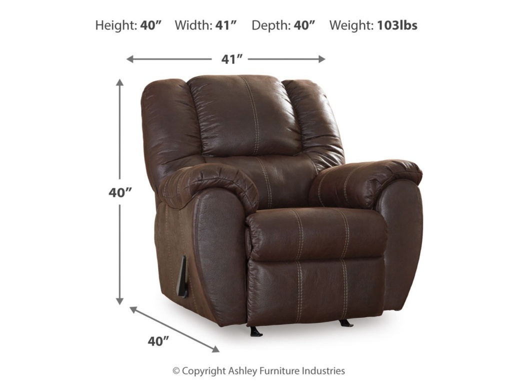 Ashley McGann Rocker Recliner - Walnut