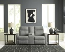 Ashley Moreau Place DBL Rec Loveseat w/Console - Sterling