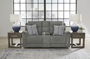 Ashley Overflow Next-Gen Nuvella™ Performance Fabric Dual Power Reclining Loveseat with Console