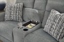 Ashley Overflow Next-Gen Nuvella™ Performance Fabric Dual Power Reclining Loveseat with Console