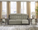 Ashley Stately Check Dual Power Reclining Sofa