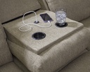 Ashley Tarrant Manual Reclining Sofa with Drop Down Table - Mocha