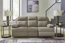 Ashley Tarrant Manual Reclining Sofa with Drop Down Table - Mocha
