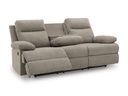 Ashley Tarrant Manual Reclining Sofa with Drop Down Table - Mocha