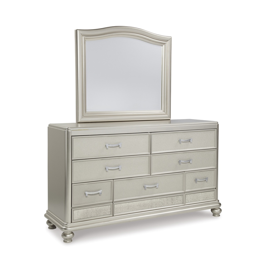Ashley Coralayne Dresser with Mirror - Silver