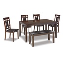 Ashley Bennox Dining Room Table Set (6/CN) - Brown