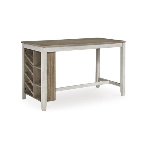 [D394-32] Ashley Skempton RECT Counter Table w/Storage - White/Light Brown