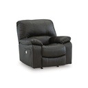 Ashley Leesworth Leather Power Recliner - Storm