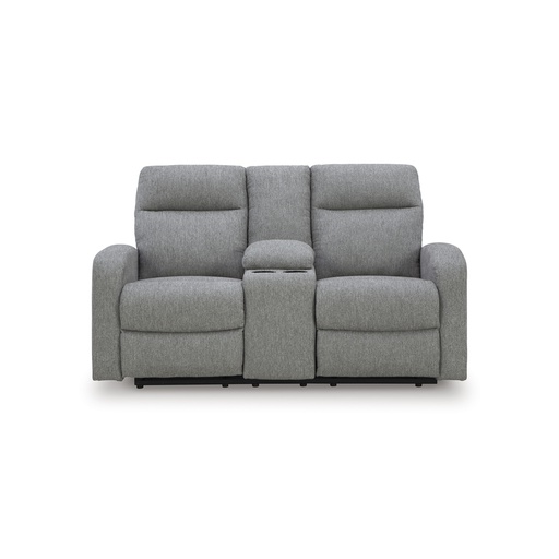 [4220494] Ashley Moreau Place DBL Rec Loveseat w/Console - Sterling