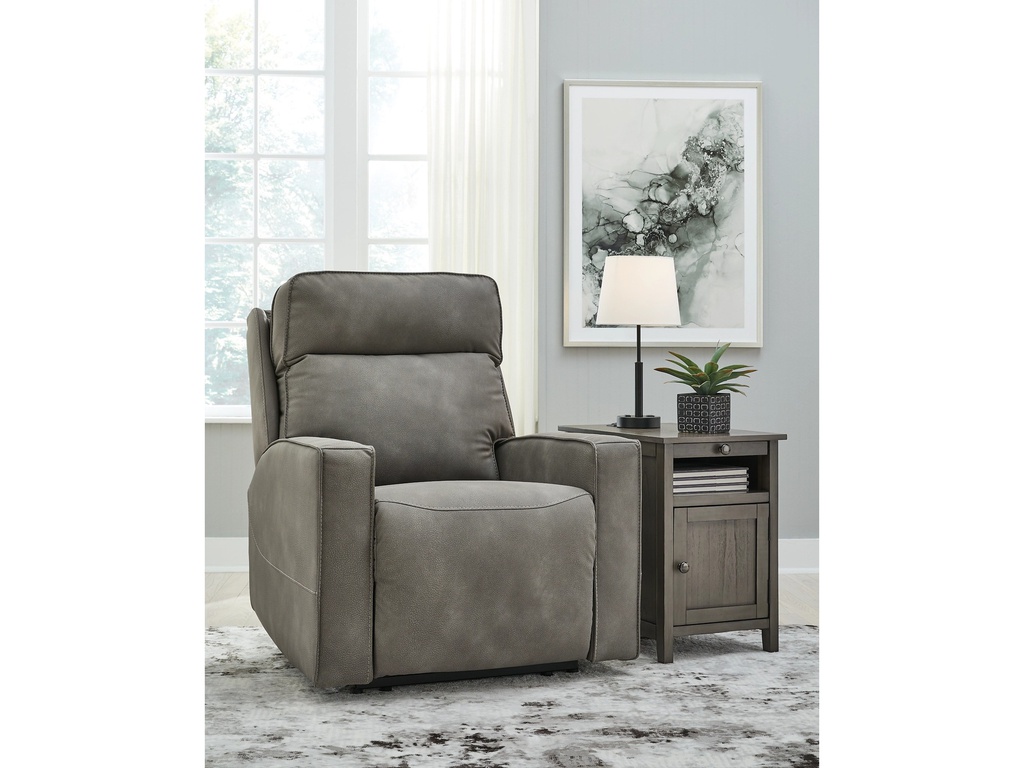 Ashley Next-Gen Durapella Pwr Recliner/Adj Headrest - Slate