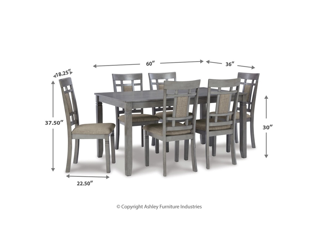 Ashley Jayemyer Rect Drm Table Set (7/Cn) - Charcoal Gray