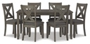 Ashley Caitbrook Rect Drm Table Set (7/Cn) - Gray