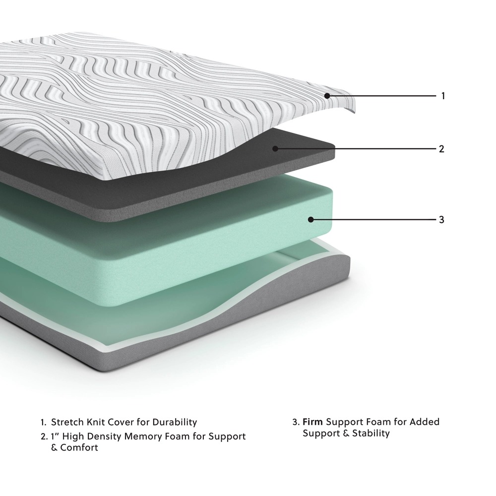 Ashley 8 Inch Memory Foam Queen Mattress - White