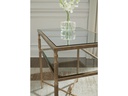 Ashley Cloverty Rectangular End Table - Aged Gold Finish