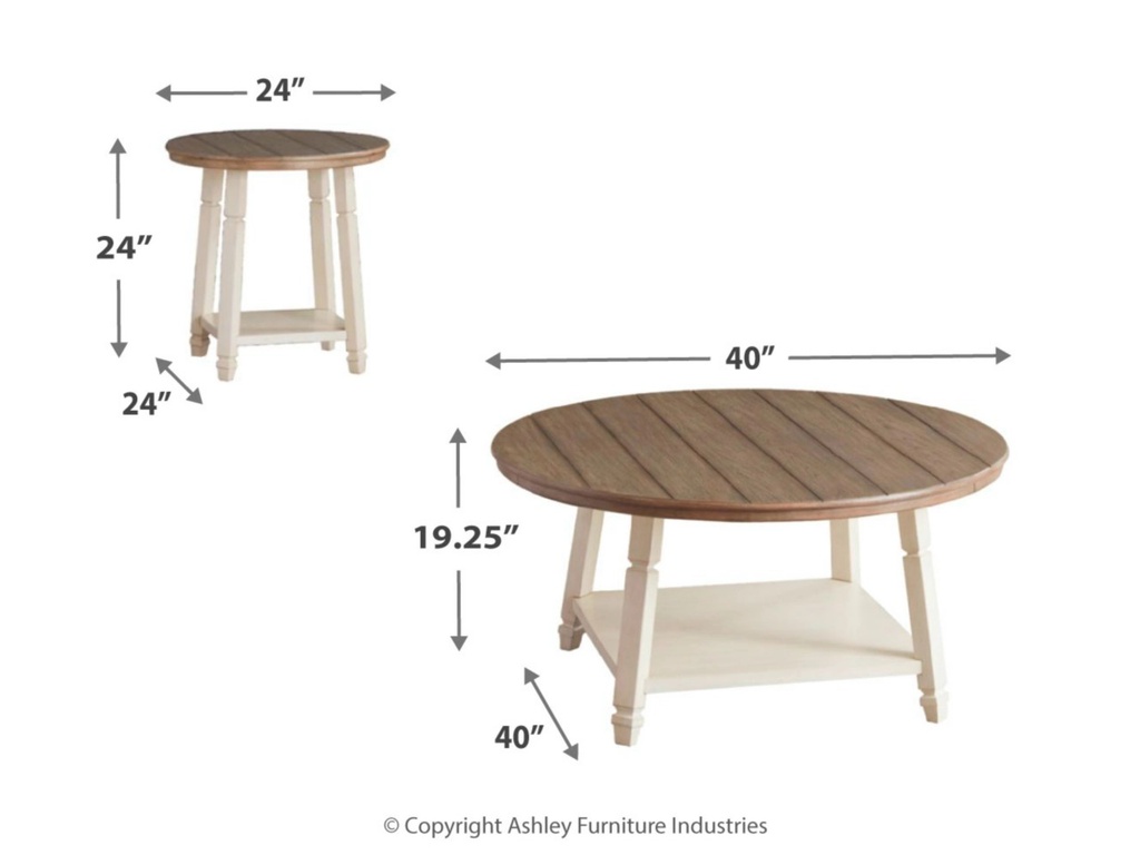 Ashley Bolanbrook Occasional Table Set (3/Cn) - Two-tone