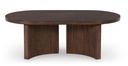 Ashley Korestone Oval Cocktail Table - Dark Brown