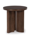 Ashley Korestone Round End Table - Dark Brown