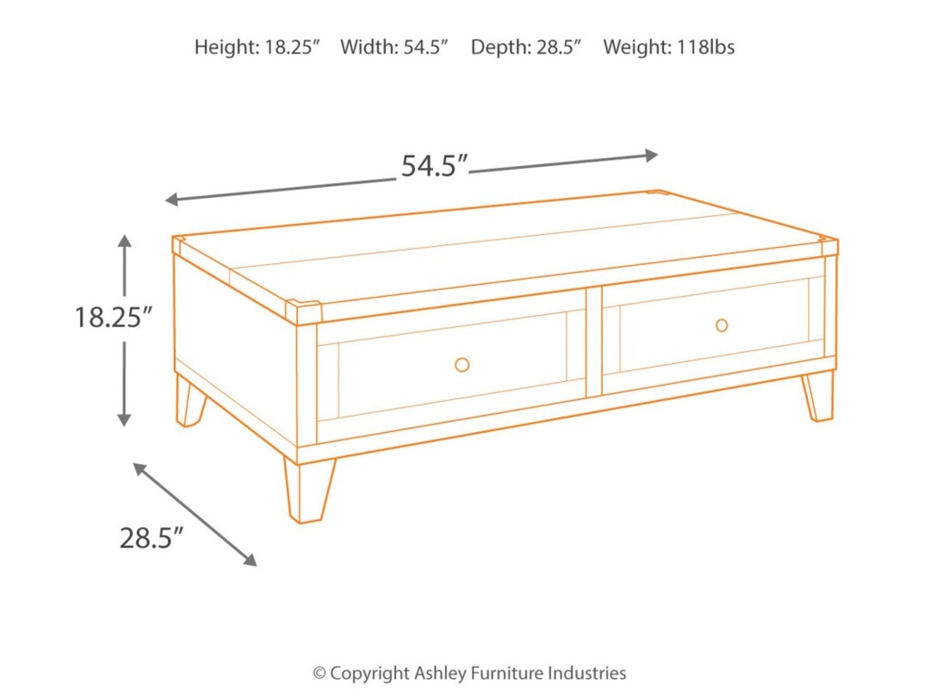 Ashley Todoe Lift Top Cocktail Table - Dark Gray