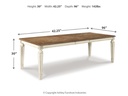 Ashley Realyn Rect Dining Room Ext Table - Chipped White