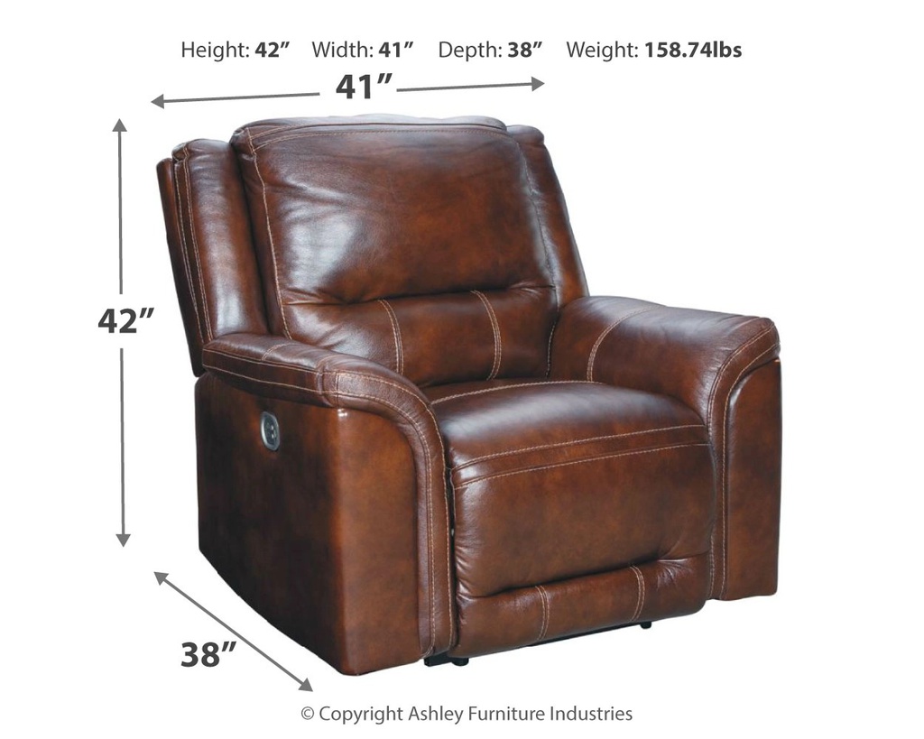 Ashley Catanzaro Pwr Recliner/Adj Headrest - Mahogany